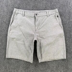 Lululemon Commission Short Mens 32 Light Grey Textured Chino Athleisure LM7AFZS